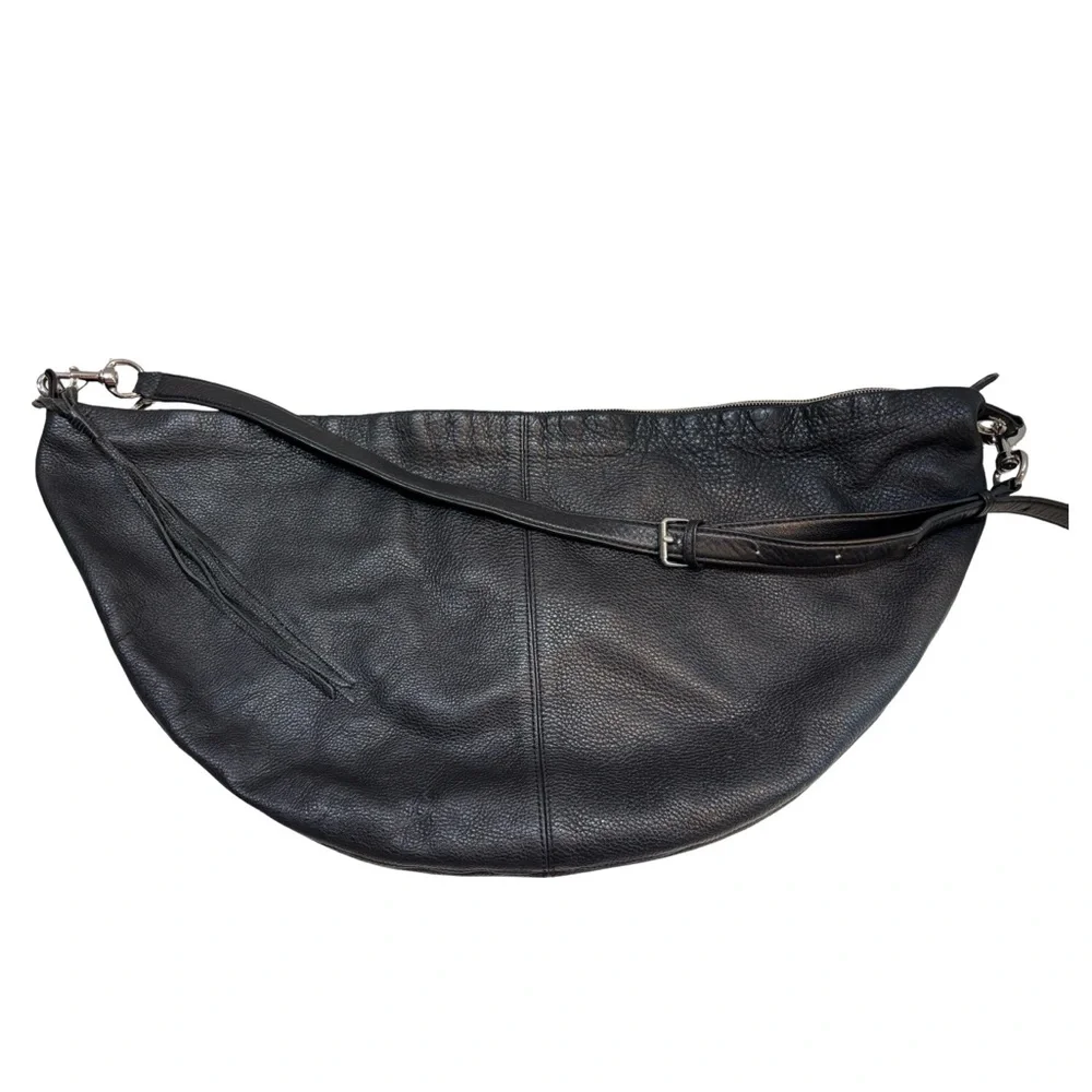 Rebecca‎ Minkoff Julian Half Moon Black Leather Crossbody Bag